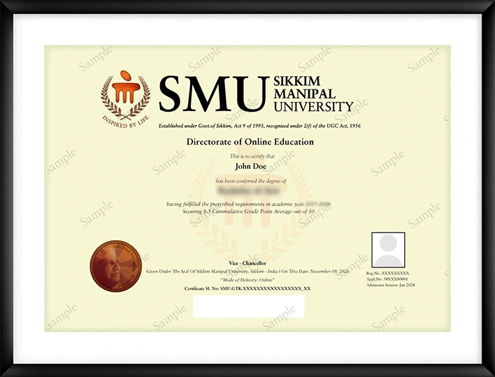 SMU Sample Certificate