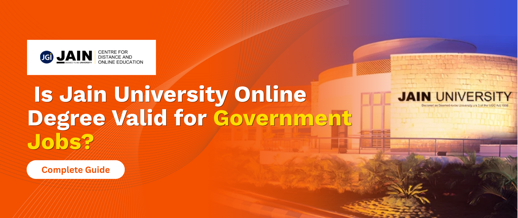 Is Jain University Online Degree Valid for Government Jobs