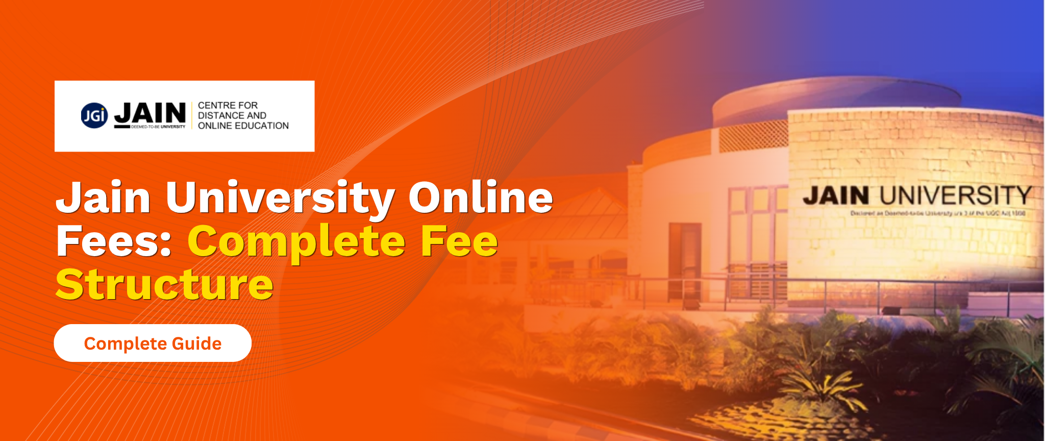Jain University Online Fees Complete Fee Structure