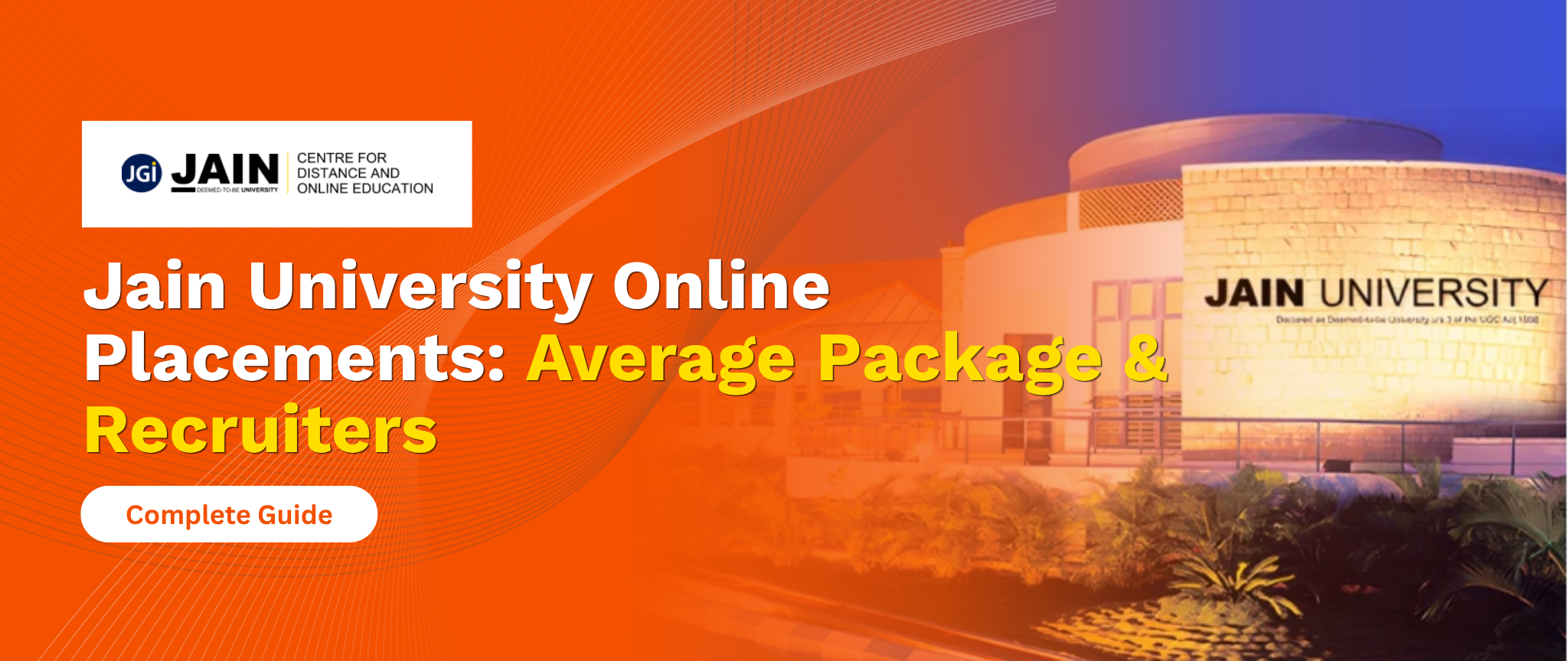 Jain University Online Placements Average Package & Recruiters