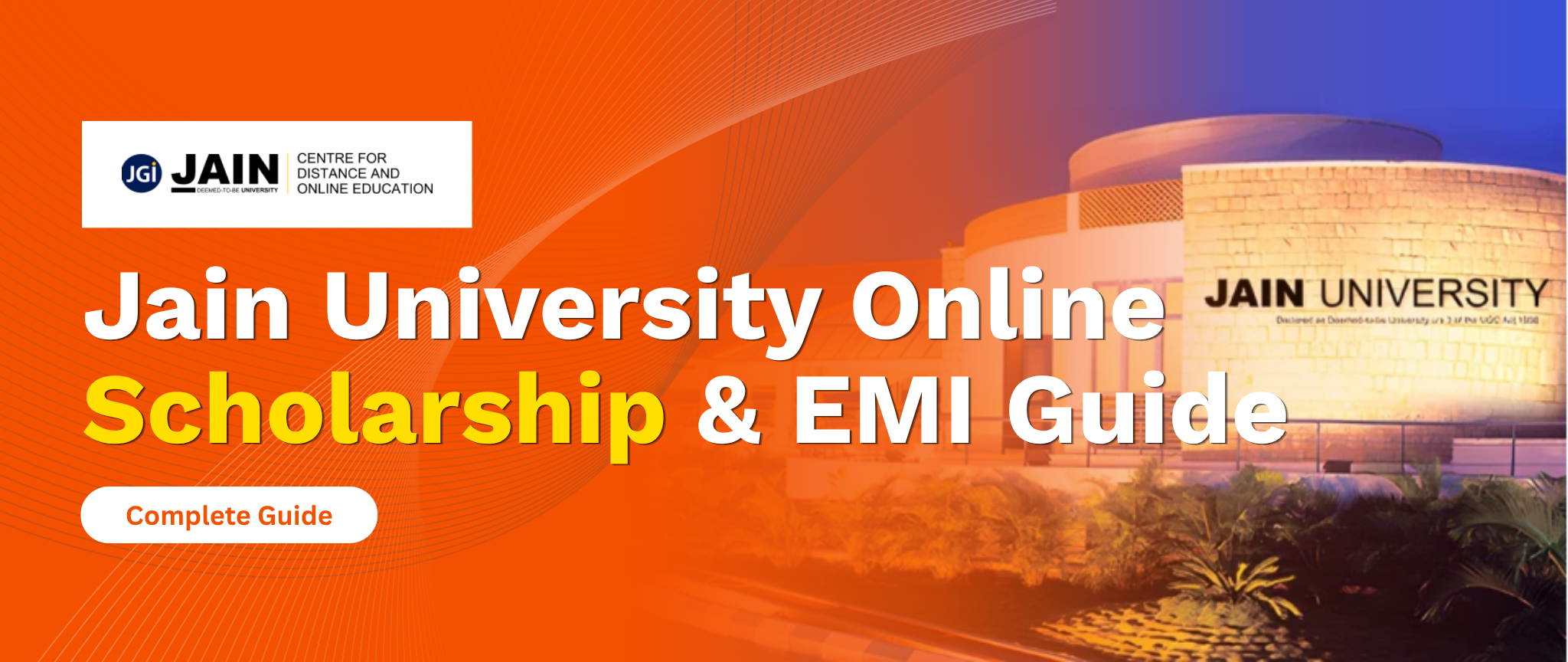 Jain University Online Scholarship & EMI Guide 2026