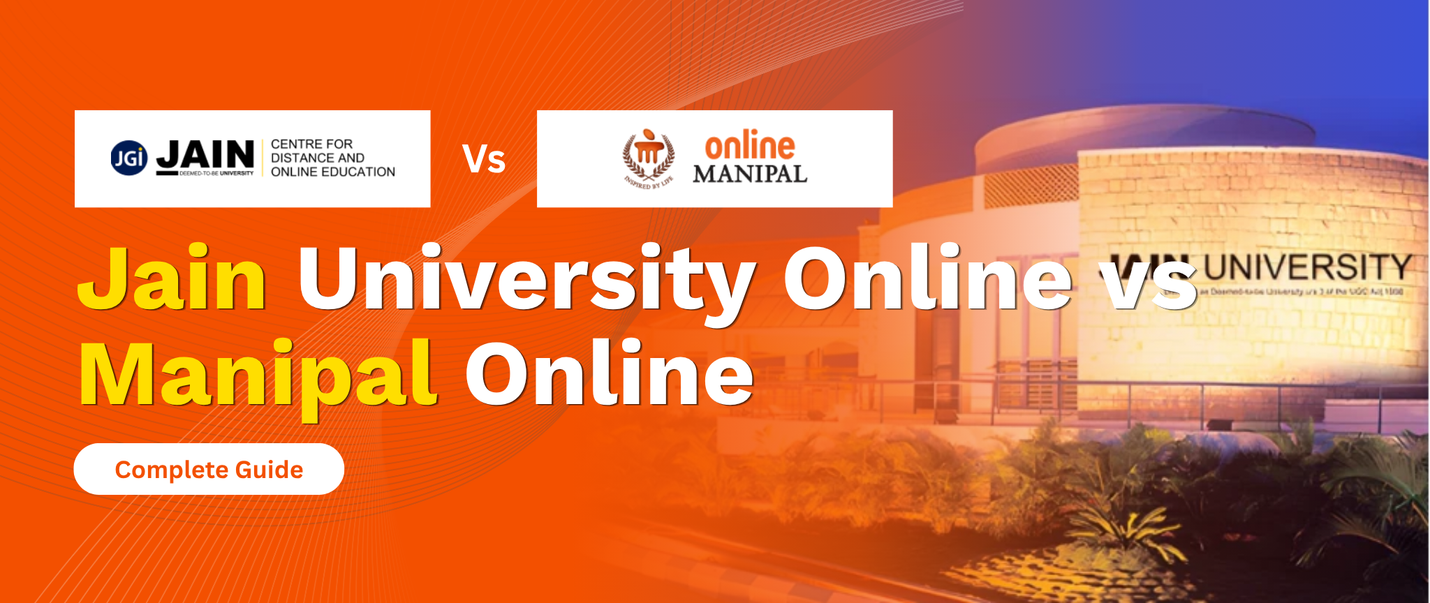 Jain University Online vs Manipal Online