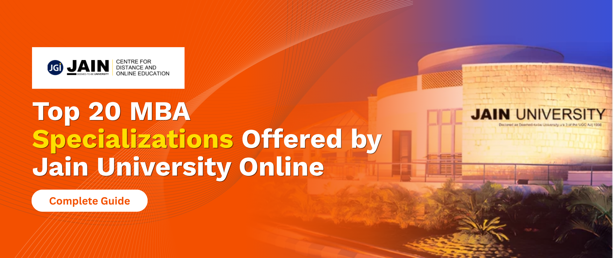 Top 20 MBA Specializations Offered by Jain University Online